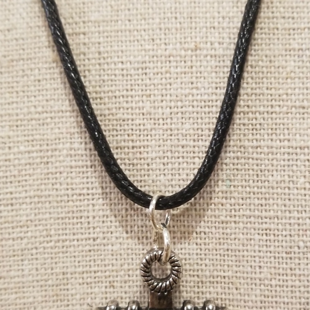 Leather Snake Anchor Necklace - Picture 5 of 7